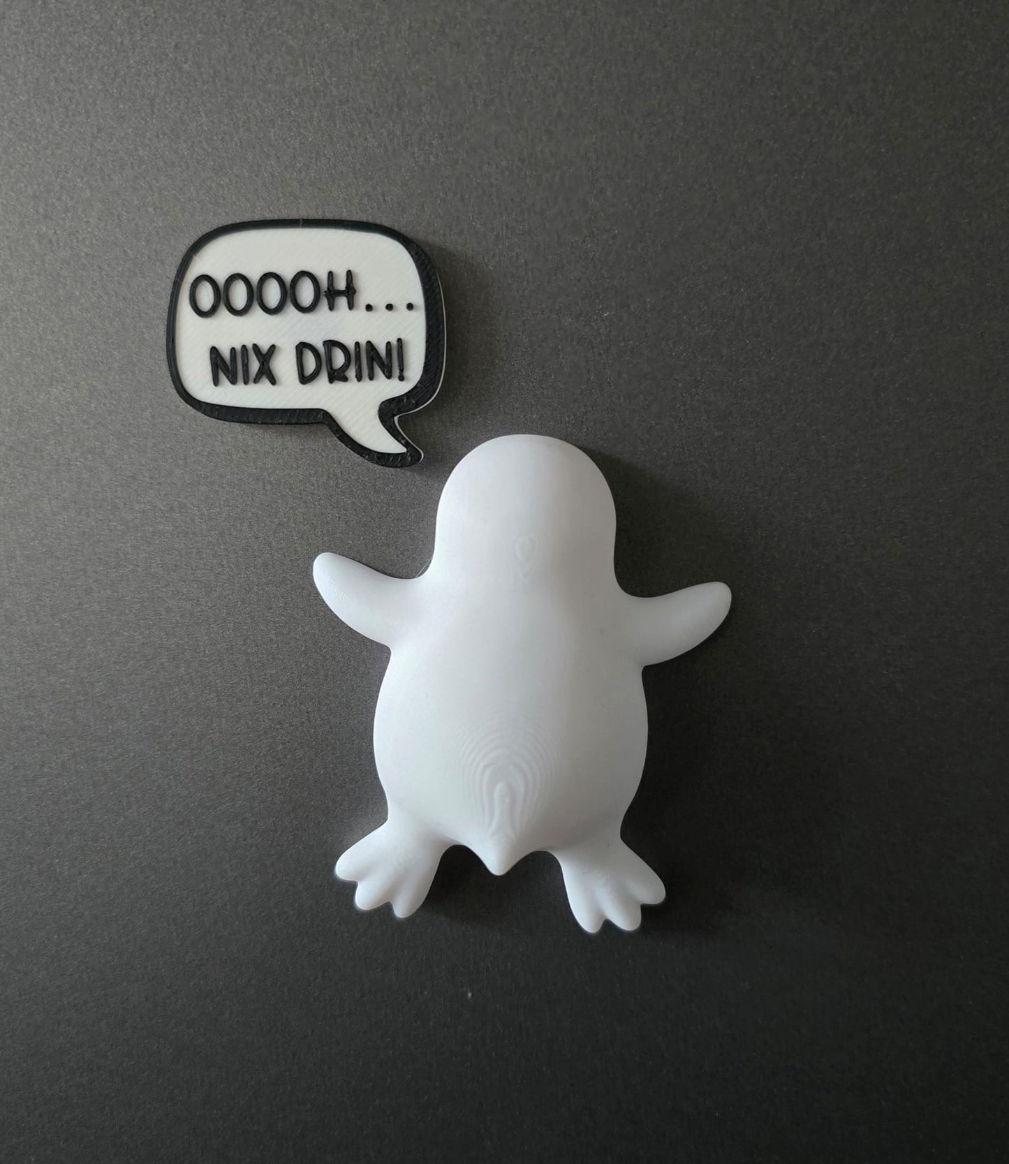 Pinguin-Magnet mit Sprechblase